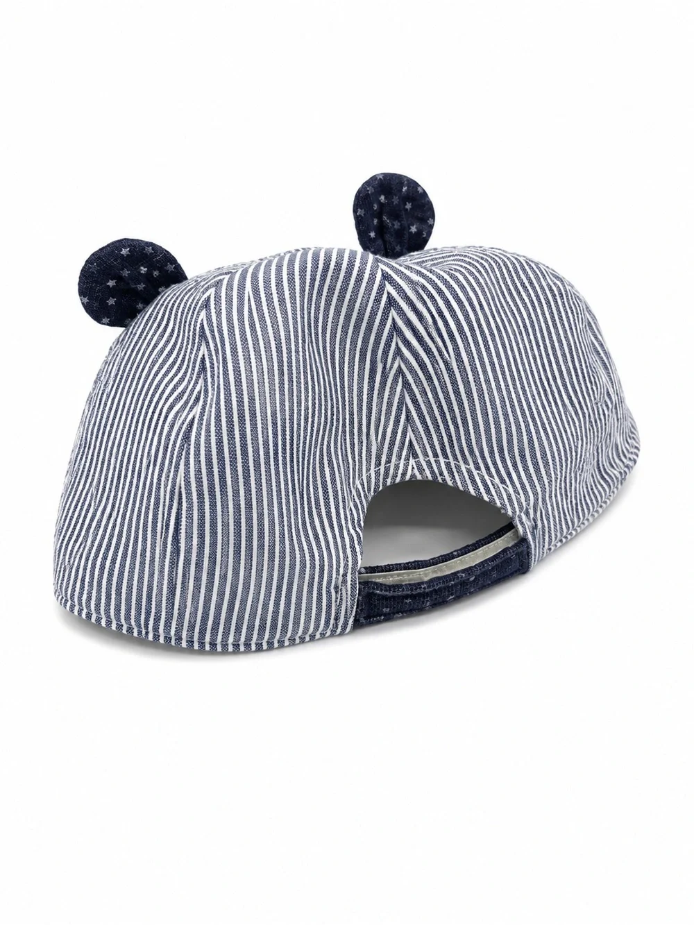 Absorba Paris Baby Bear Ear Striped Baseball Cap Hat Size 48 12-18M